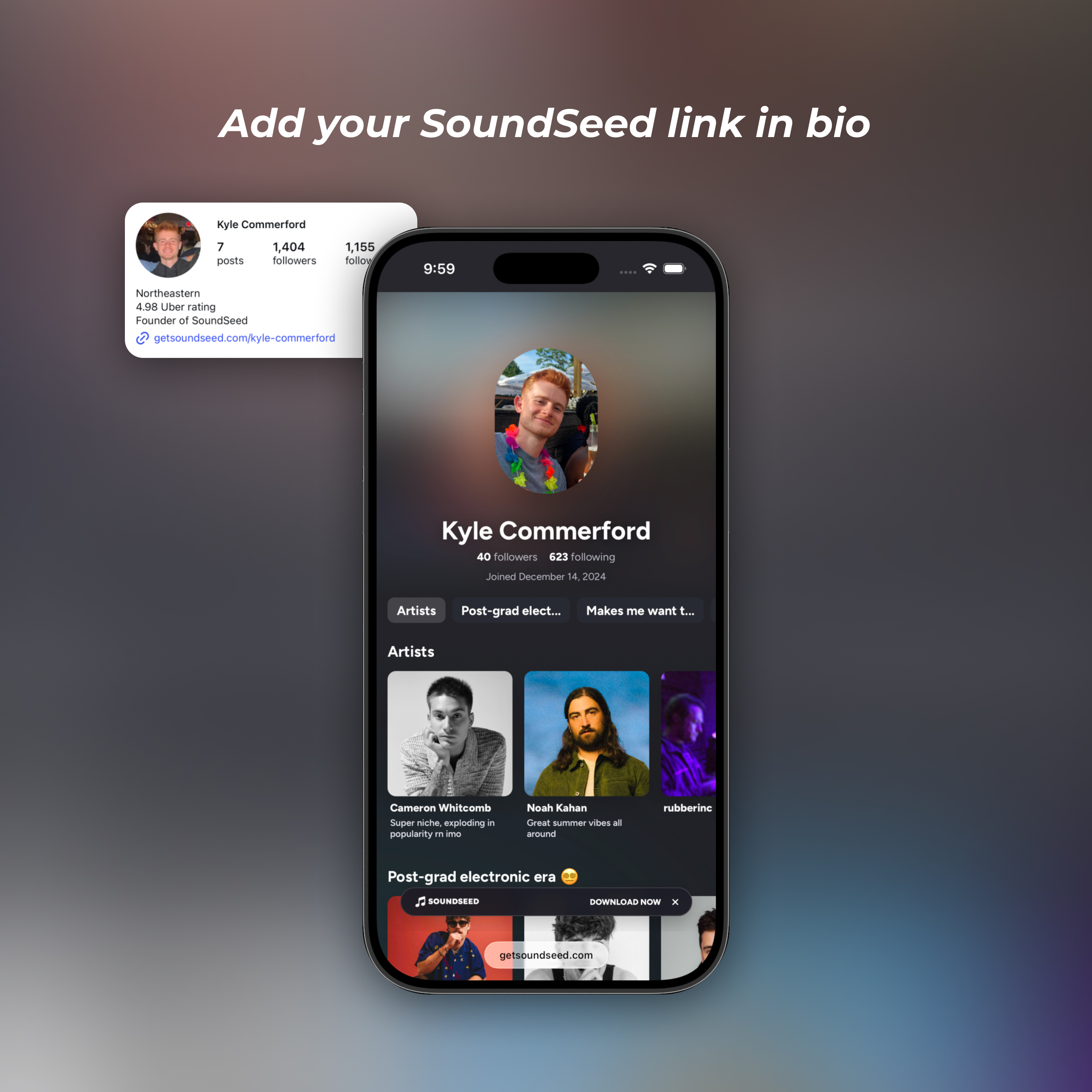 SoundSeed social discovery preview